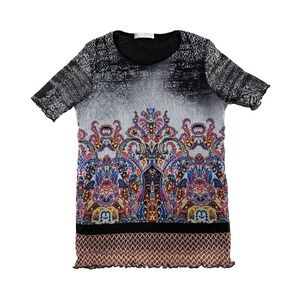 VTG Y2K Paola Davoli Women's Top Medium Sheer Art To Wear Mesh Kaleidoscope